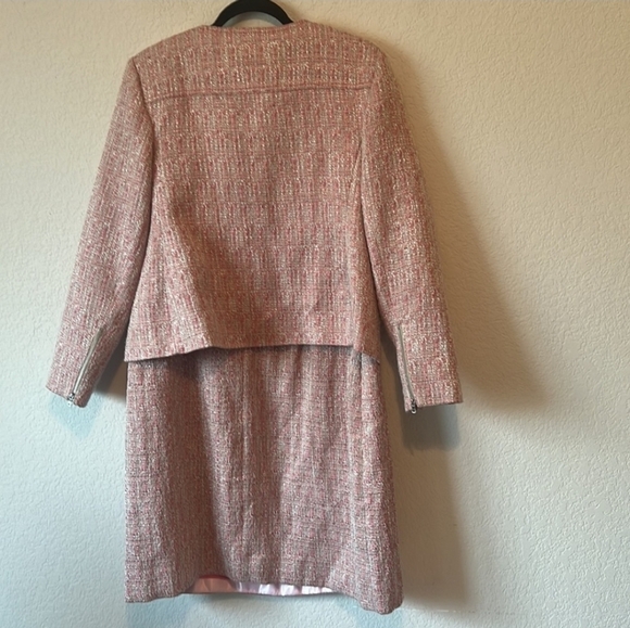 Talbots Pink Tweed Drees And Blazer Suit - Picture 3 of 8